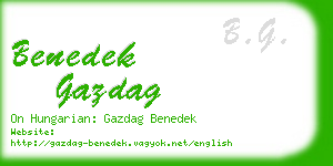 benedek gazdag business card